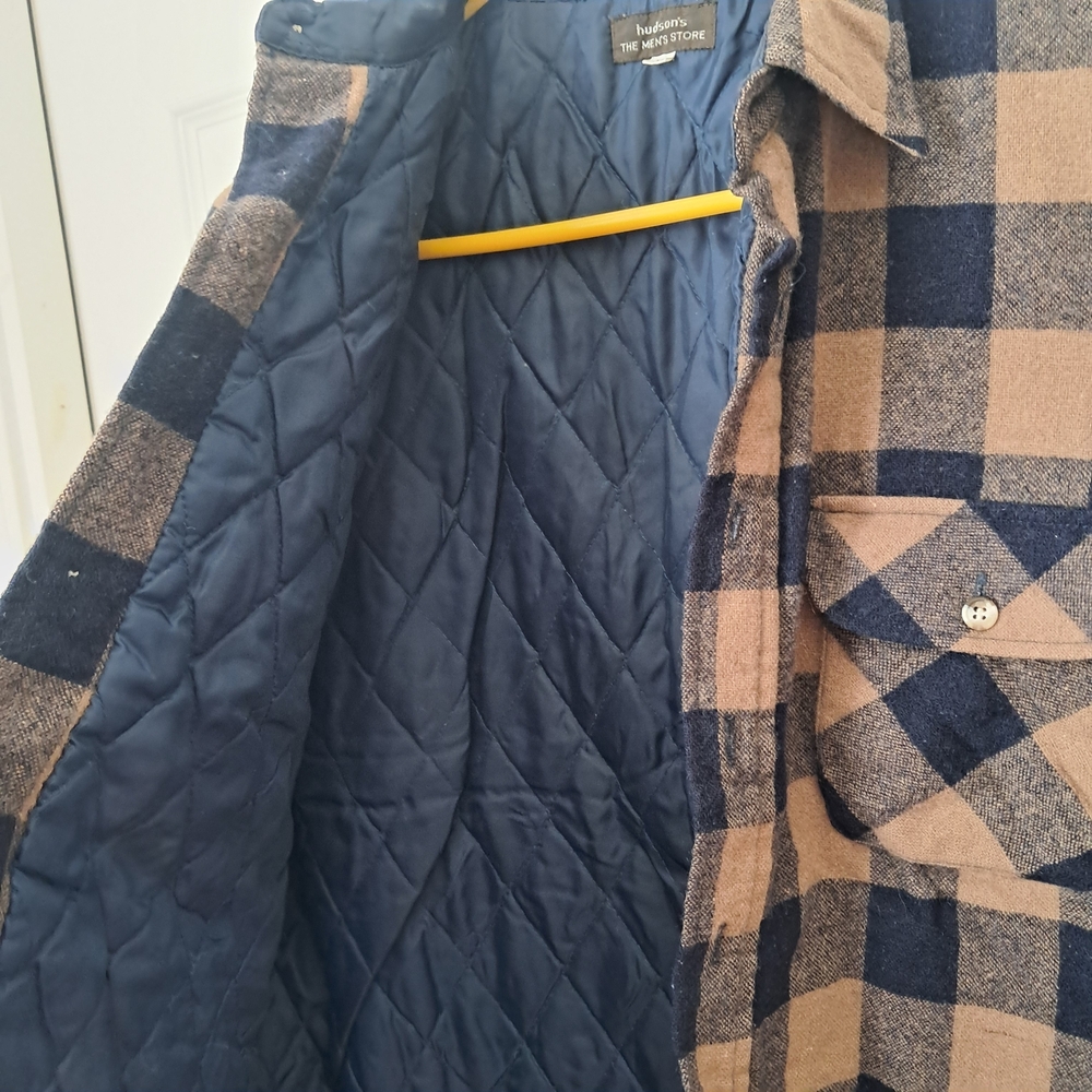 The Men's Store Black and Tan Plaid Shirt Jacket - Picture 3 of 12
